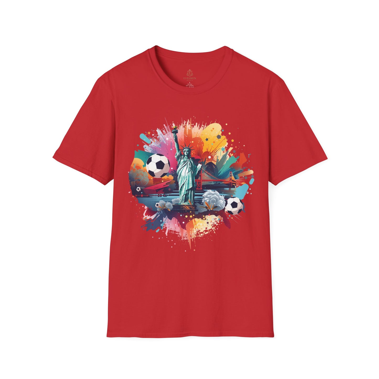 Statue of Liberty Soccer Splash Match Day T-Shirt — NYC Football Fan Tee