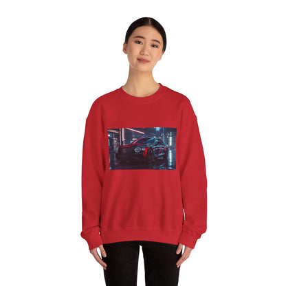 Racing Night Crewneck Sweatshirt – Neon Cyberpunk Sports Car Graphic