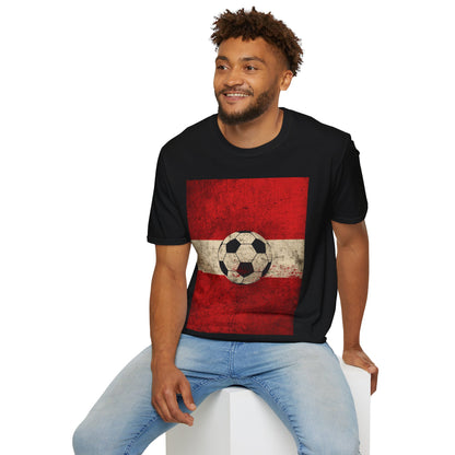 Austria Flag Abstract Grunge Tee Unsere Burschen Soccer Graphic T-Shirt