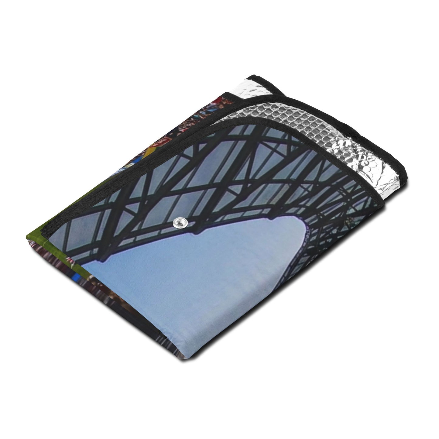 Stadium Crowd Car Sun Shade — Soccer World Cup Fireworks Windshield Cover