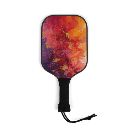 Pickleball Paddles Set — Abstract Sunset Design Kit with 2 Paddles & Balls