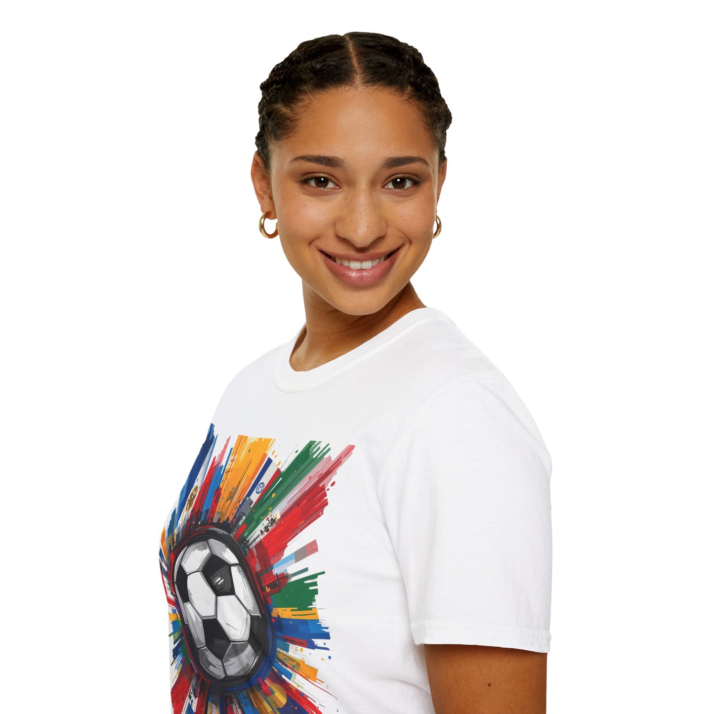 Soccer Splash Graphic T-Shirt — Colorful Match Day Football Tee