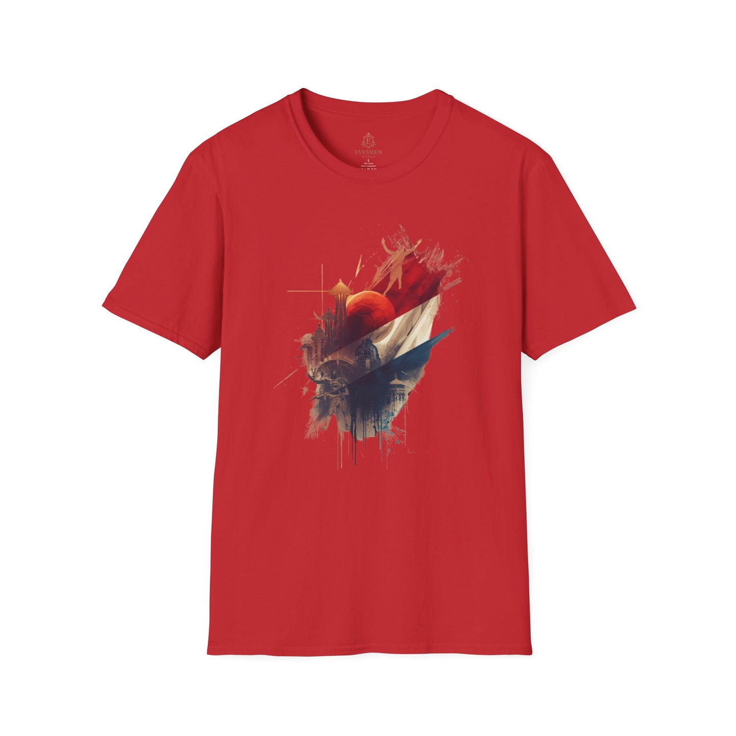 Paraguay Football Abstract Flag T-shirt Soccer Ball Historic Landmarks Tee