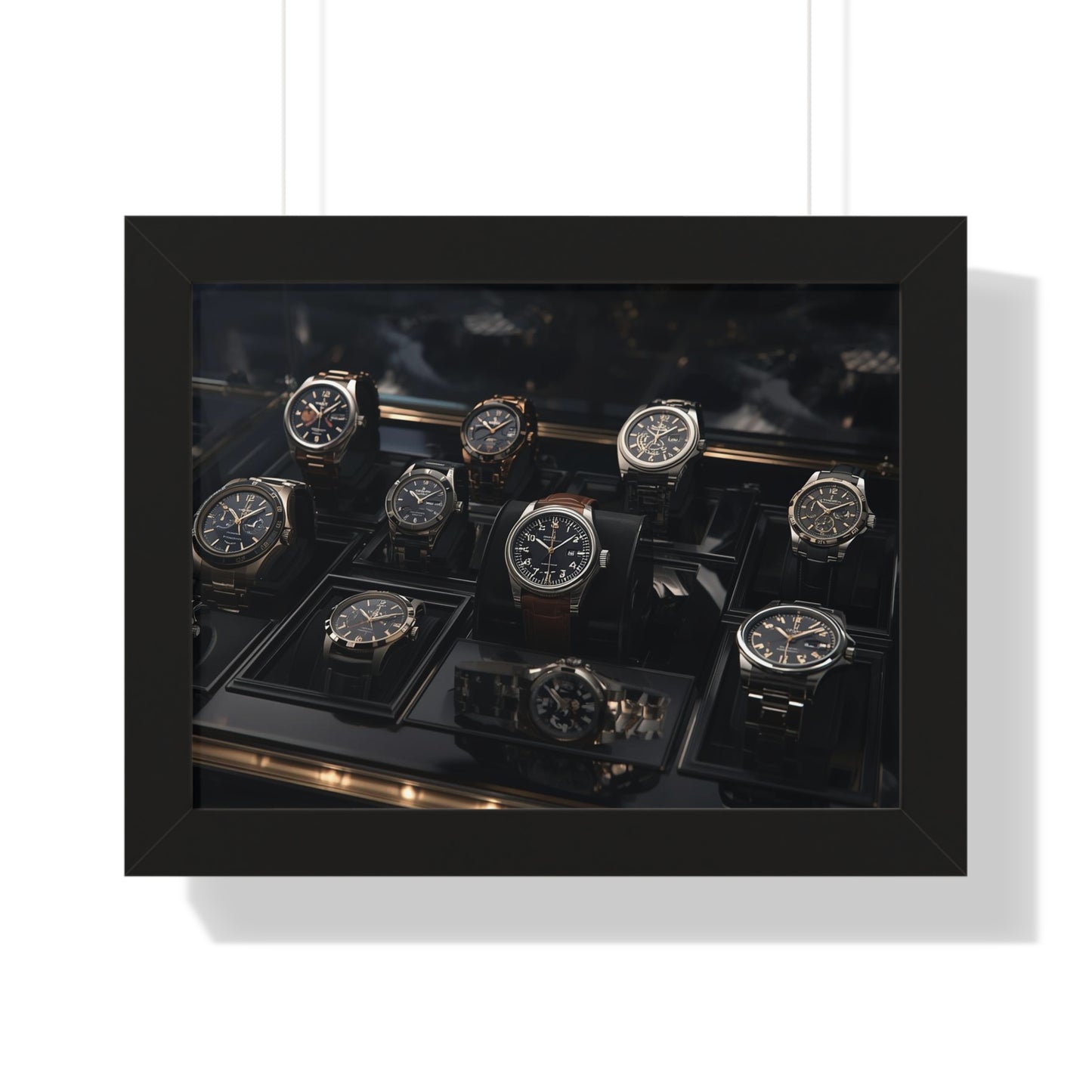 Framed Poster — Luxury Watch Display Horizontal Wall Art