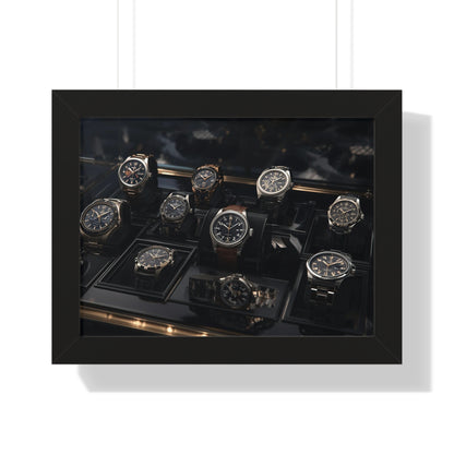 Framed Poster — Luxury Watch Display Horizontal Wall Art