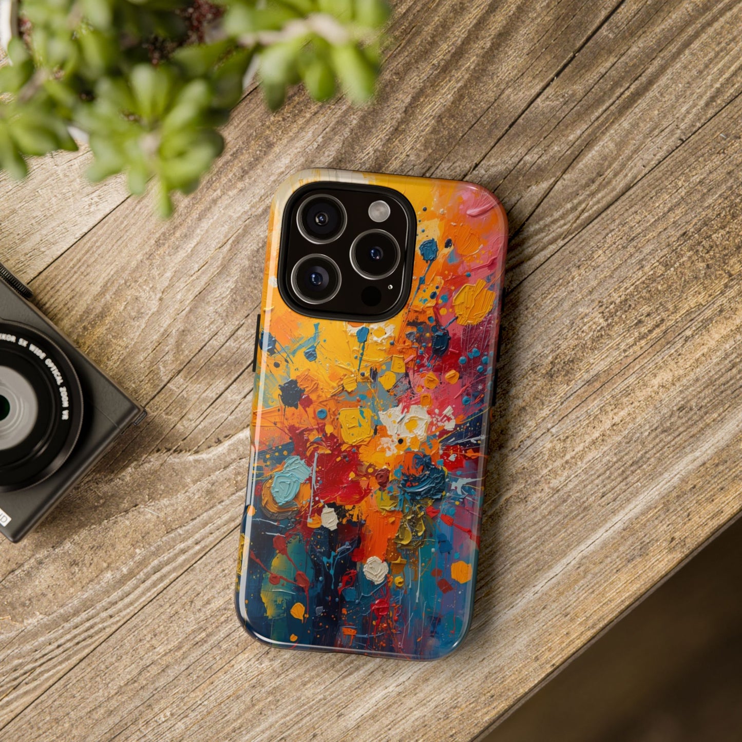 Abstract Color Splash Phone Case — Vibrant Paint Splatter Protective Cover