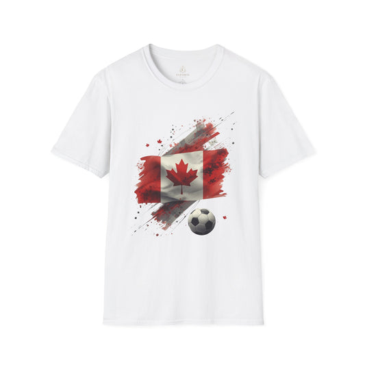 Canada Soccer T-Shirt — Distressed Maple Leaf & Soccer Ball Tee