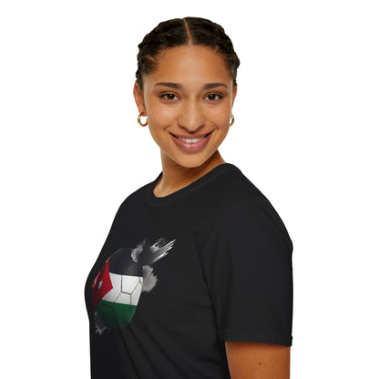 Jordan Football Flag Graphic T-Shirt Abstract Al-Nashama Soccer Tee