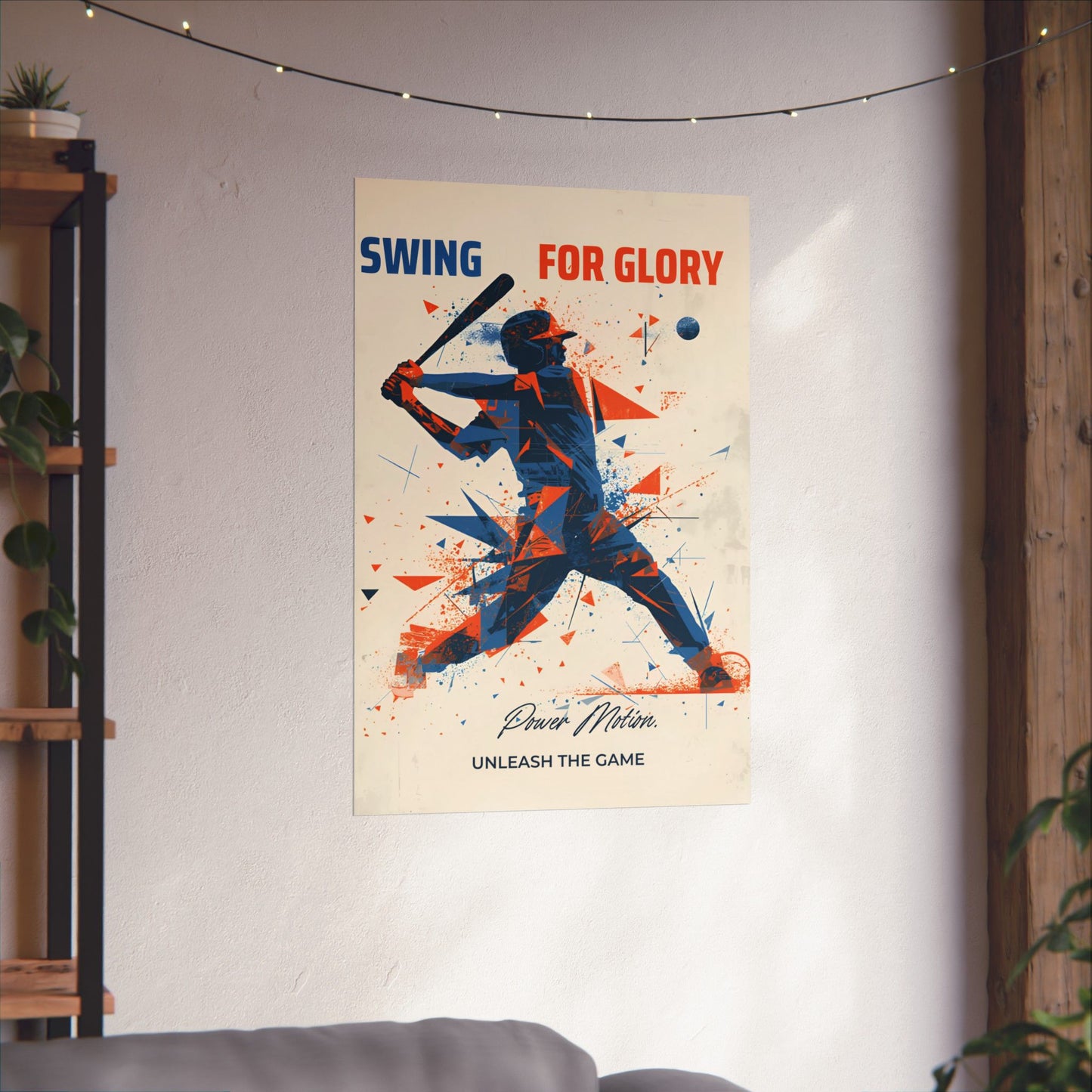 “Swing for Glory” Baseball Wall Art Poster | Motivational Matte Sports Print