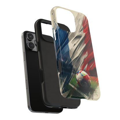 Soccer Flag Tough Phone Case — Grunge France Football Protective iPhone Cover