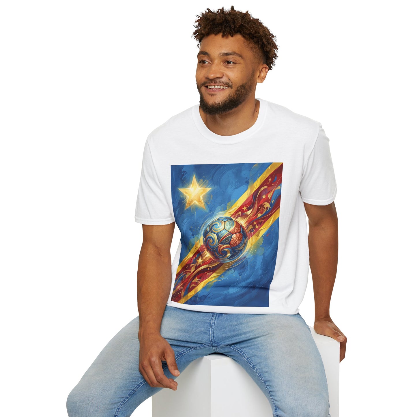 DR Congo Football Flag Graphic T-Shirt Dynamic Leopards Soccer Design Tee