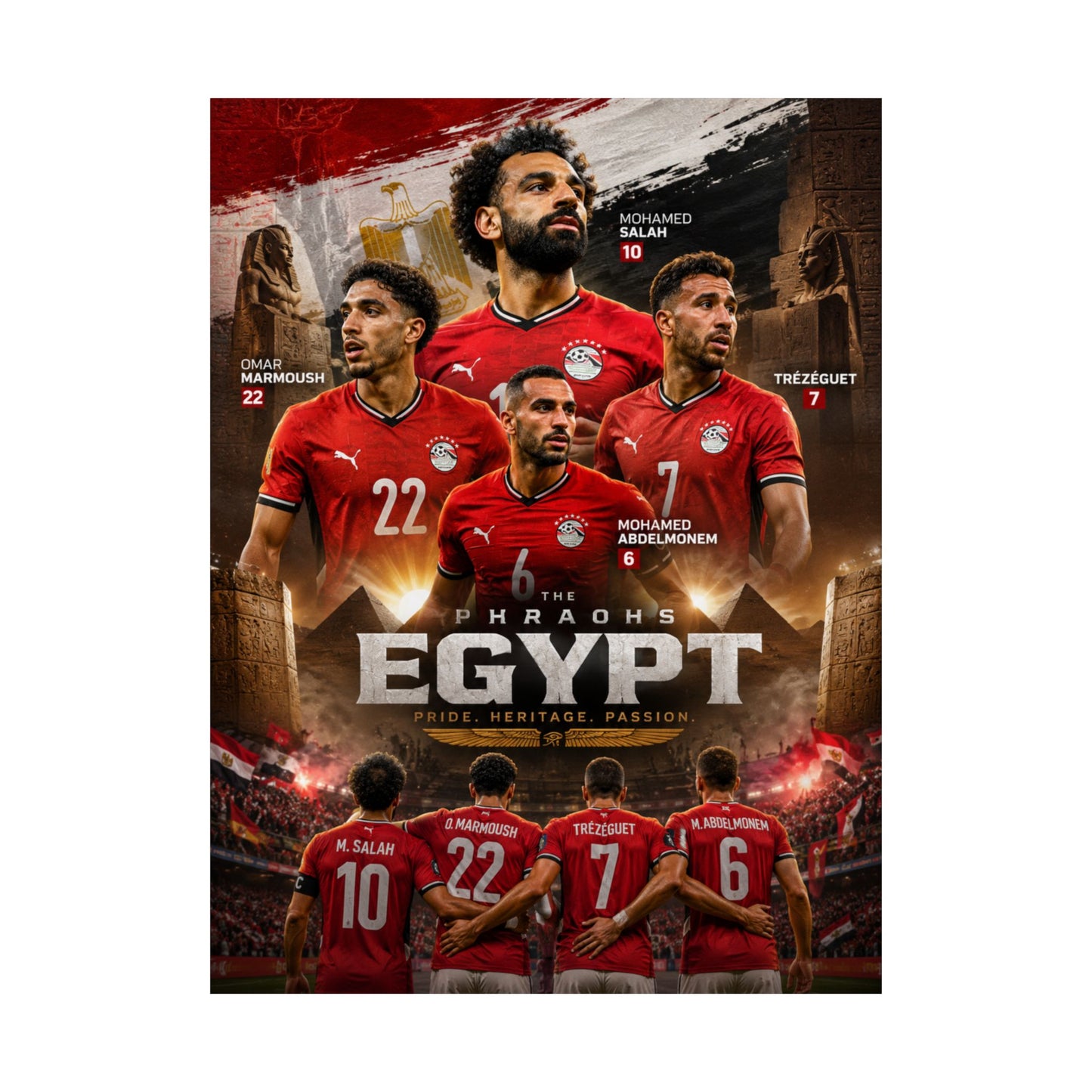 Egypt Soccer "The Pharaohs" Commemorative Wall Art Poster