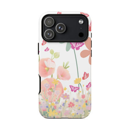 Phone case with floral design on a white background