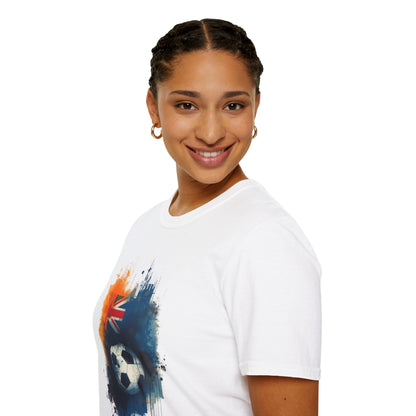 Australian Football Spirit Soccer Flag T-Shirt — Grunge Football Tee