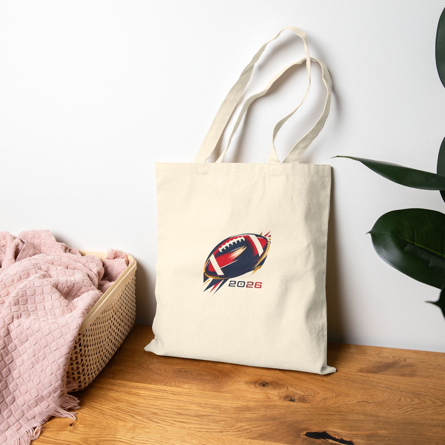 Football Big Game 2026 Tote Bag – Canvas Game Day Grocery Tote