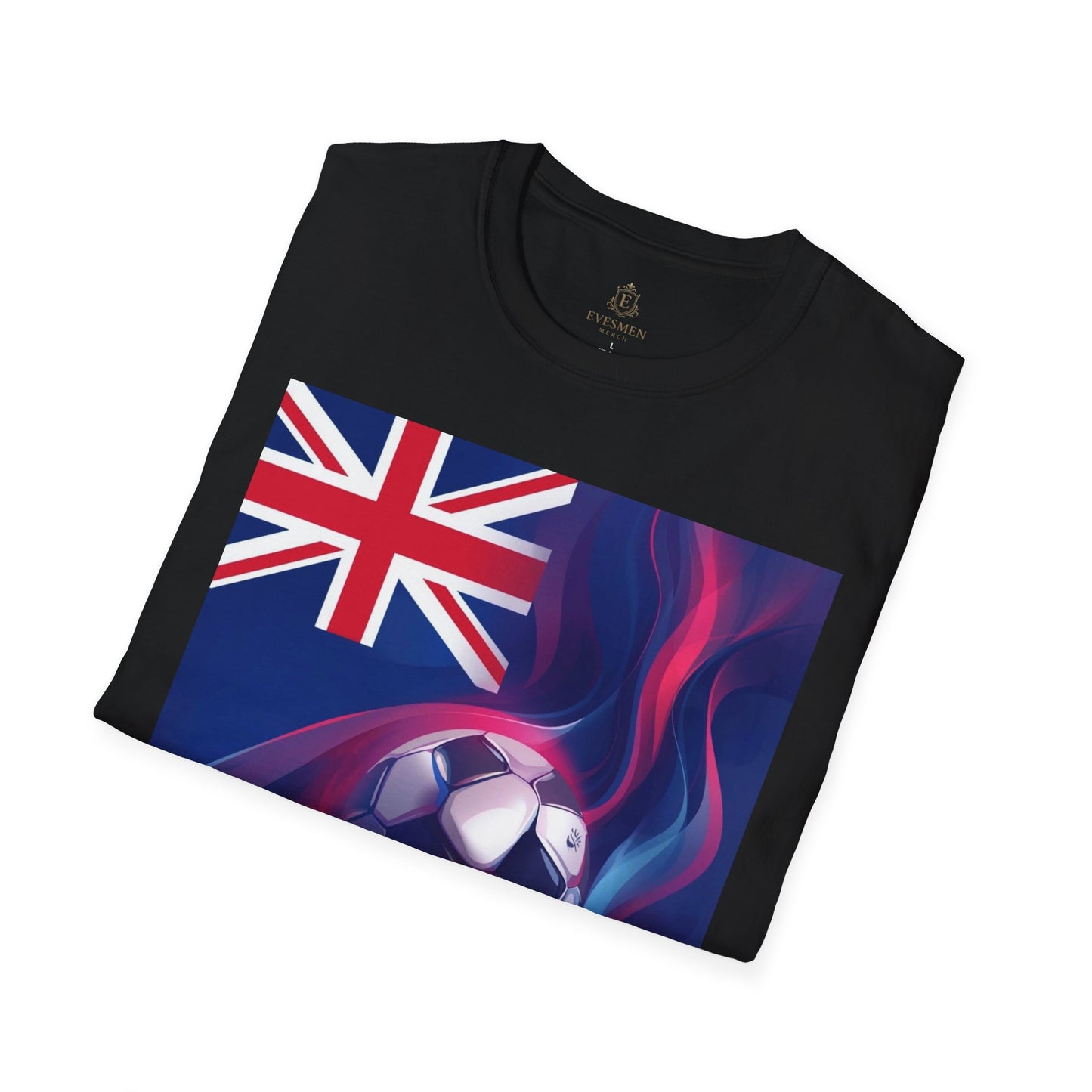 New Zealand Football Flag Abstract Wave T-Shirt All Whites Soccer Tee