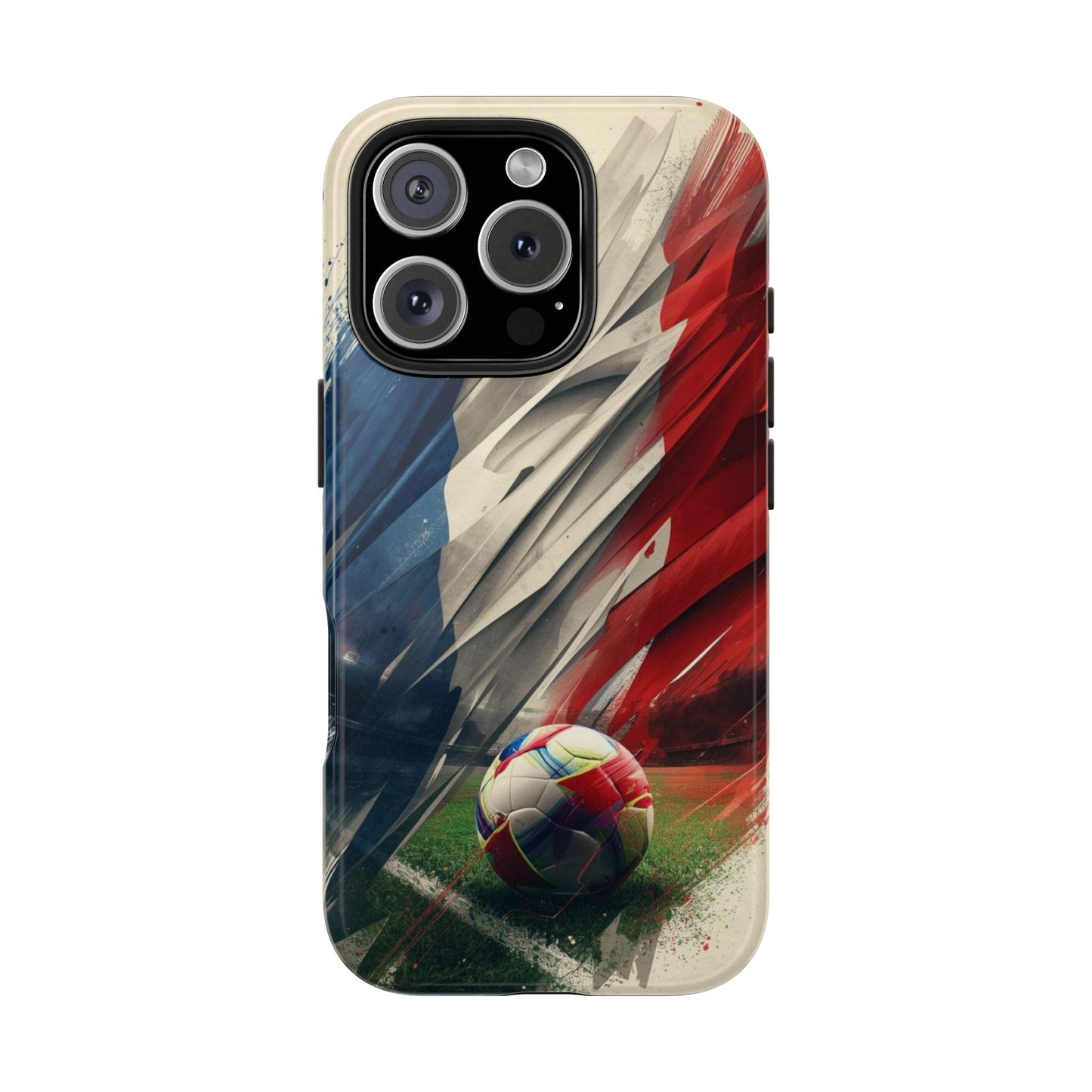 Soccer Flag Tough Phone Case — Grunge France Football Protective iPhone Cover