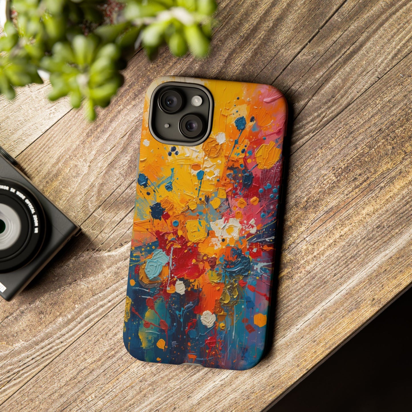 Abstract Color Splash Phone Case — Vibrant Paint Splatter Protective Cover