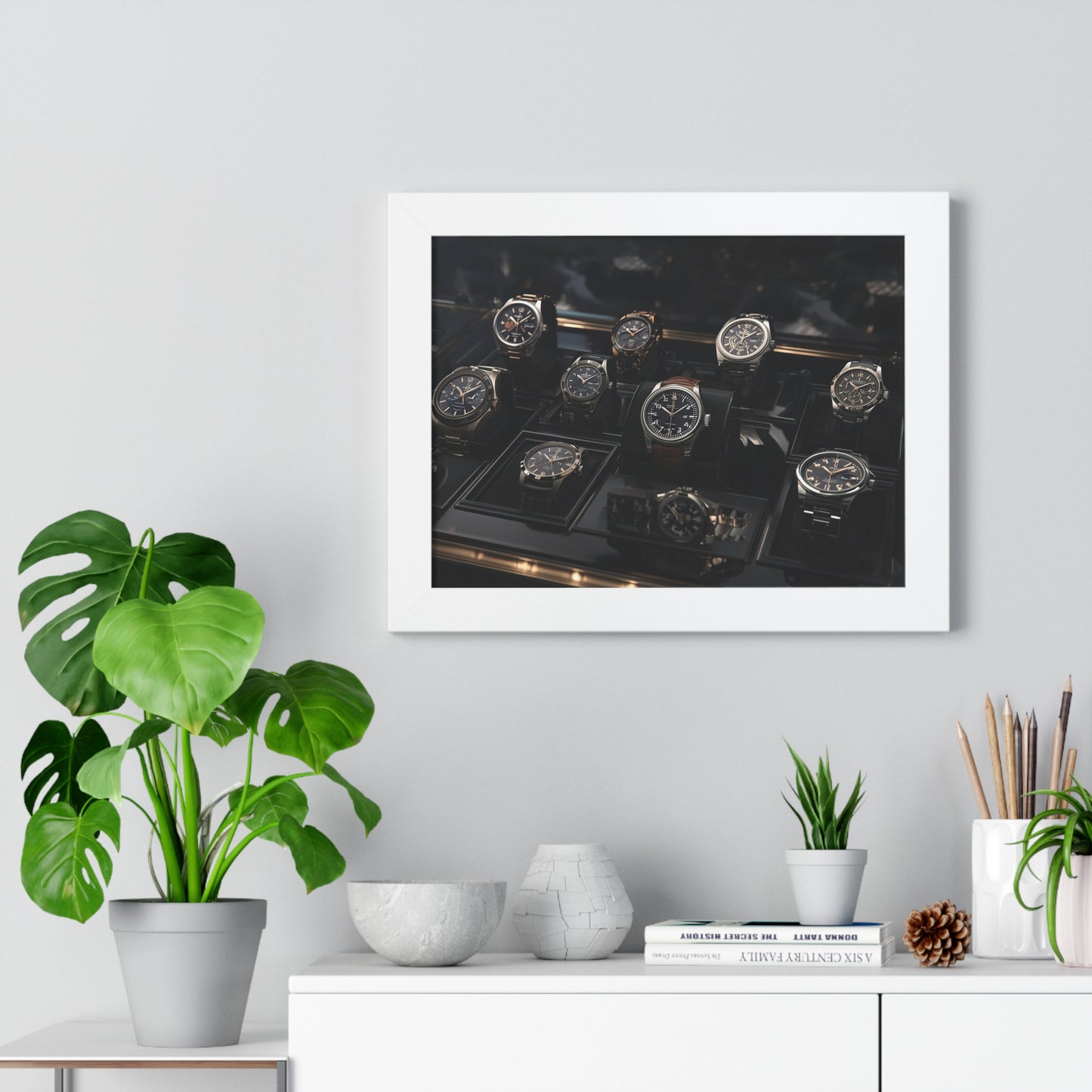 Framed Poster — Luxury Watch Display Horizontal Wall Art