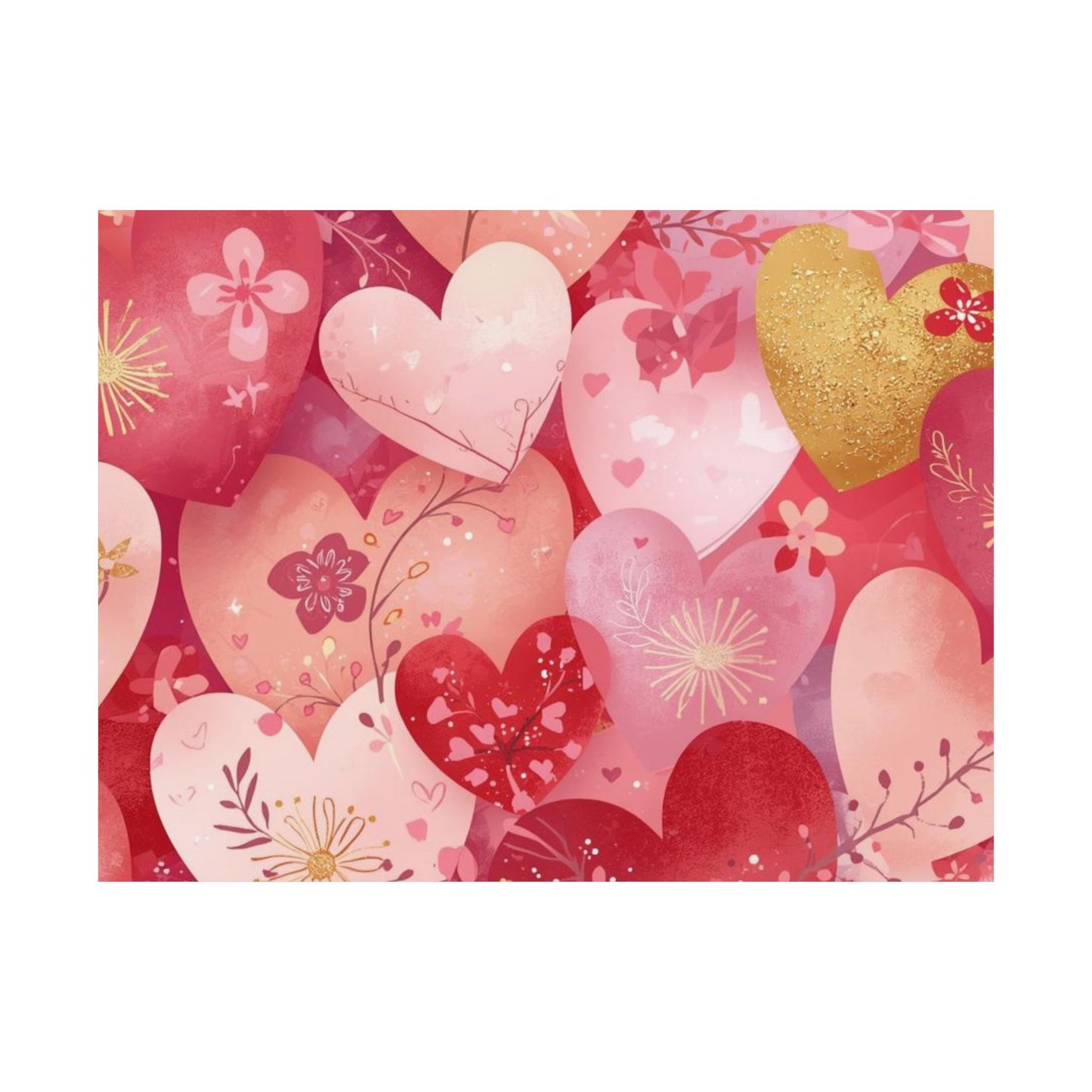 Heart Pattern Matte Poster — Valentine's Day Romantic Wall Art