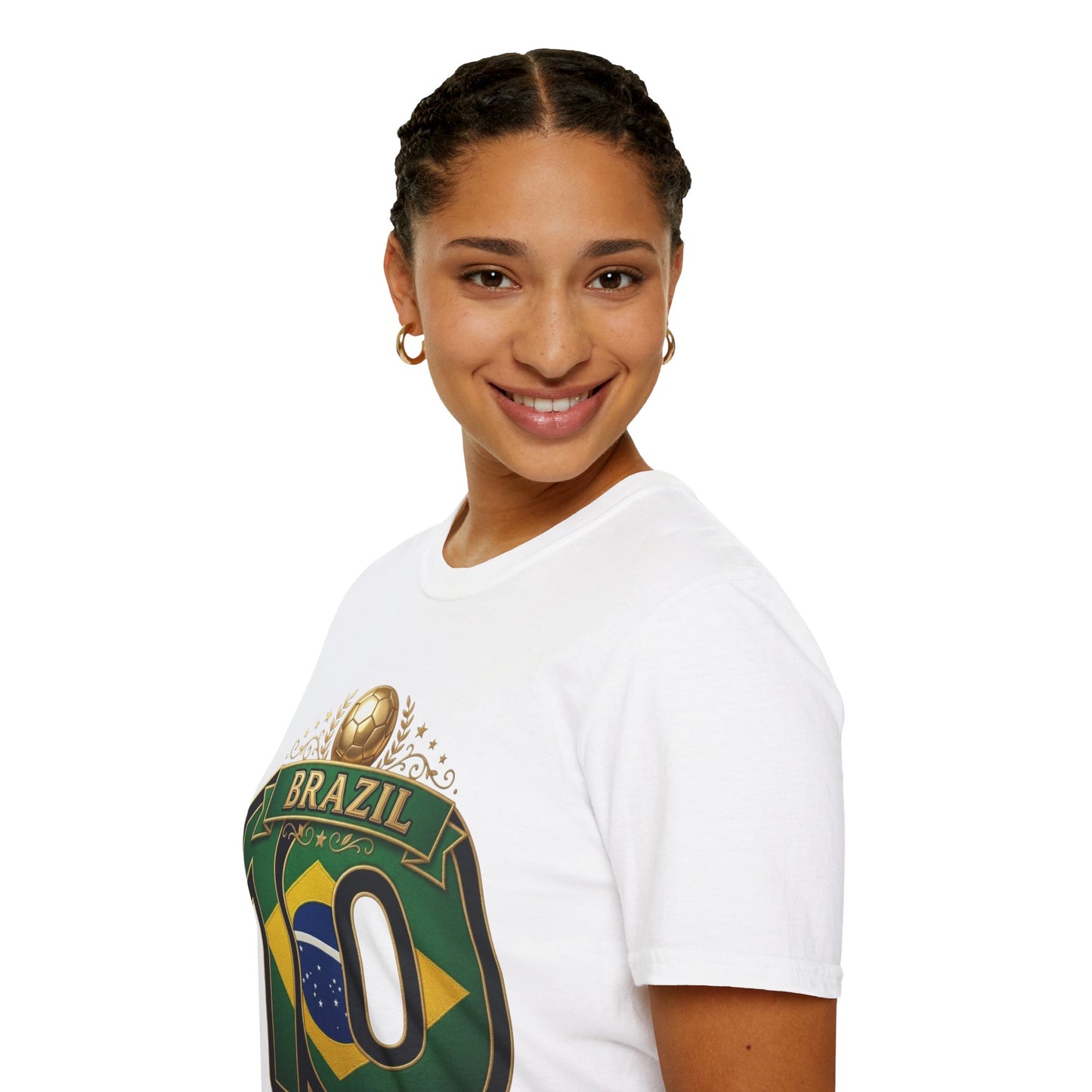 Brazil 10 Soccer T‑Shirt – Football Fan Tee with Brazilian Flag Design