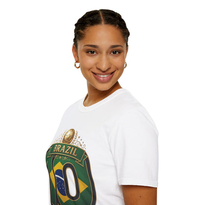 Brazil 10 Soccer T‑Shirt – Football Fan Tee with Brazilian Flag Design