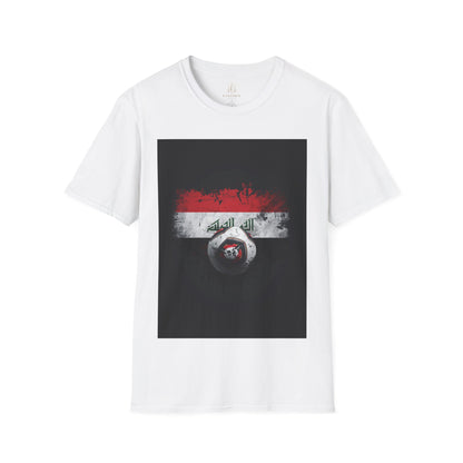 Iraq Flag Abstract Grunge Tee Lions of Mesopotamia Soccer Fan T-Shirt