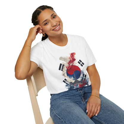 South Korean Abstract Flag Football T-shirt N Seoul Tower Traditional Palace Tee
