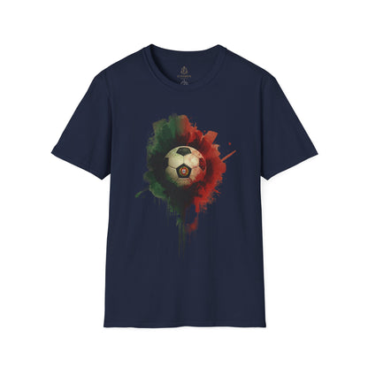 Portugal Football Flag Paint Splash T-Shirt Seleção Soccer Graphic Tee