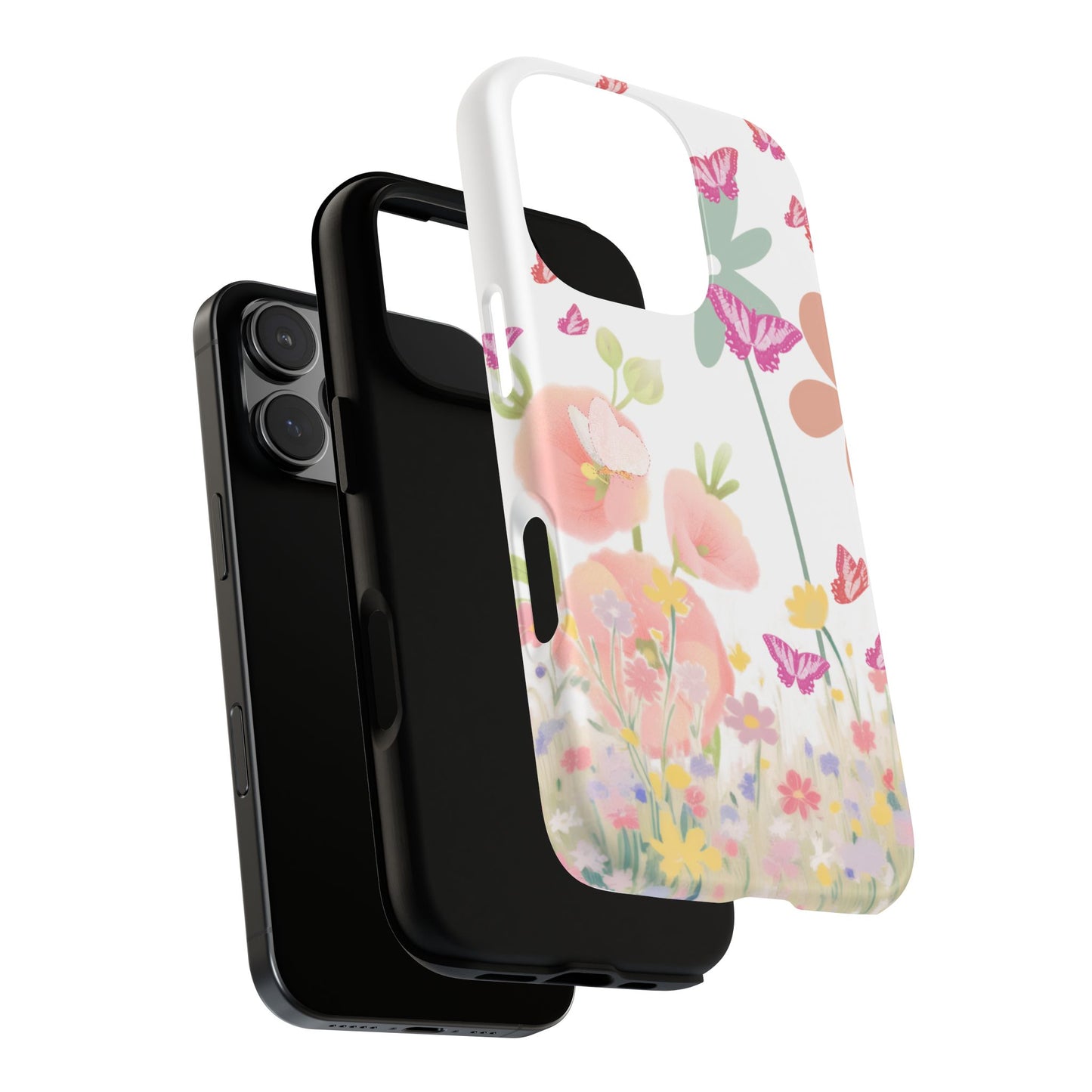Floral phone case on a white background