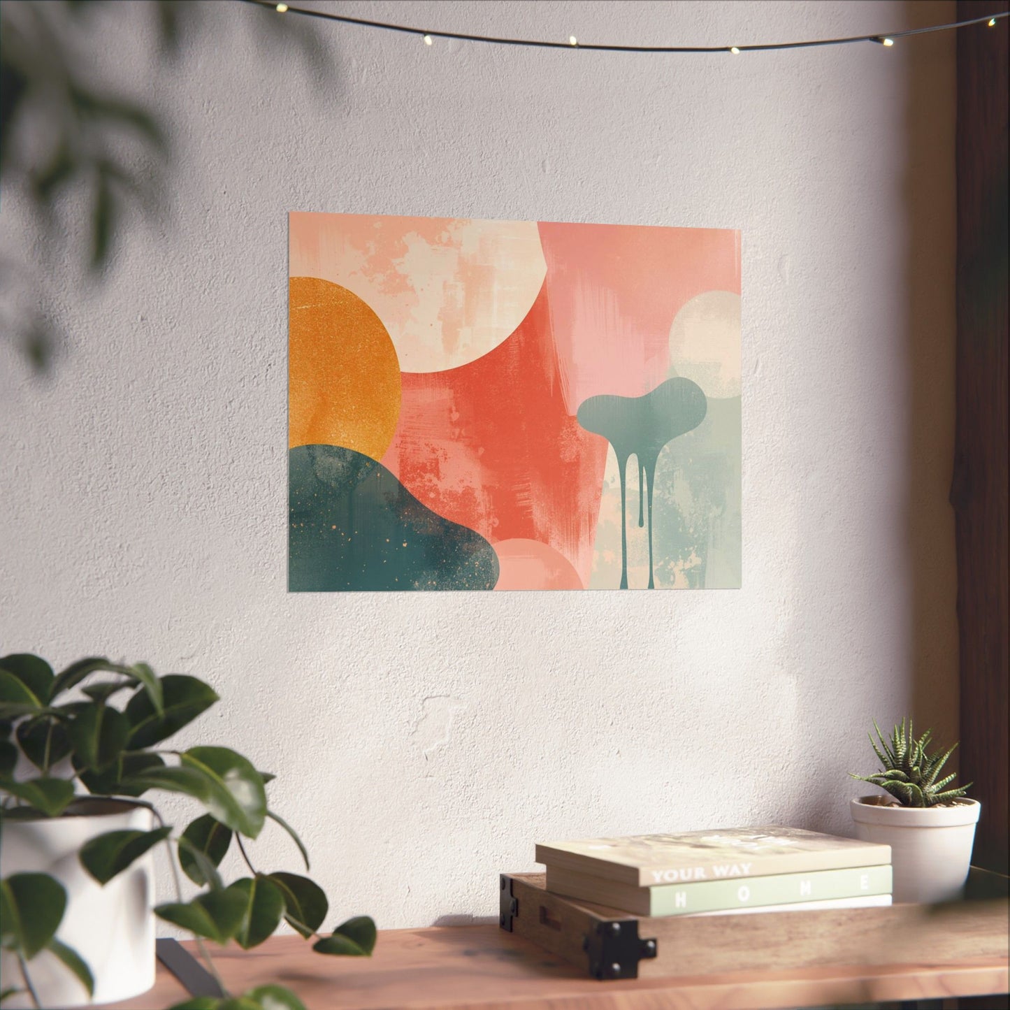 Pastel Abstract Wall Art Poster | Matte Horizontal Vintage Modern Print