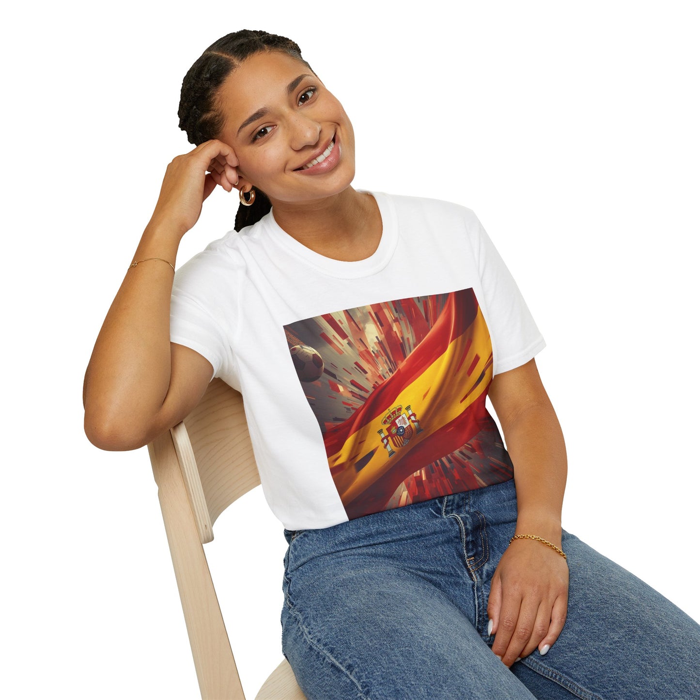 Spanish Flag Soccer T‑Shirt — Dynamic Spain Football Fan Tee