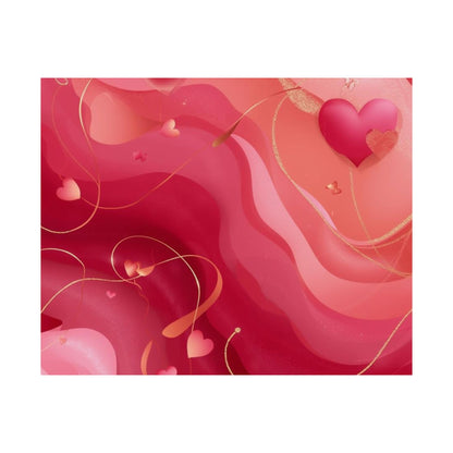 Valentine Heart Waves Wall Art Poster | Romantic Pink Abstract Matte Print