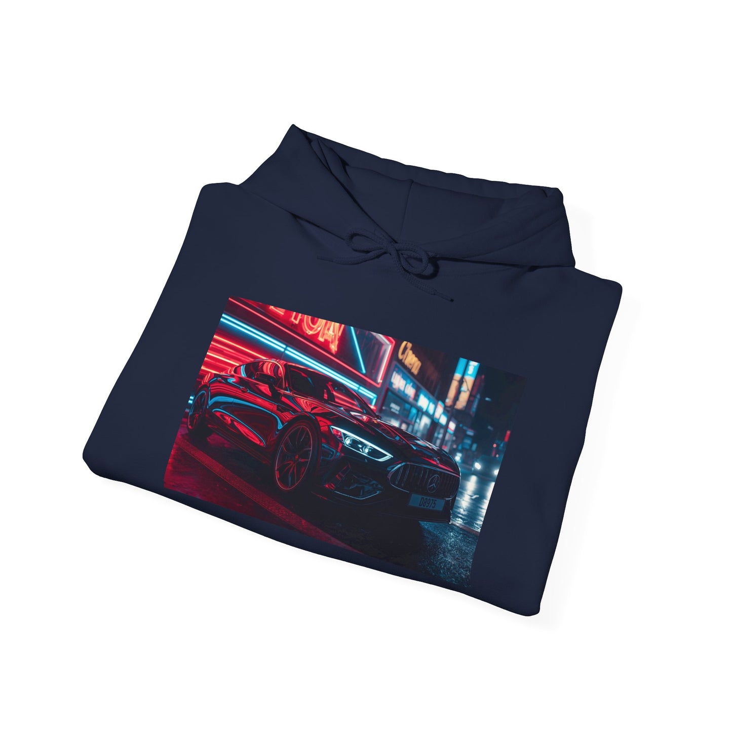 Night Street Car Hoodie Jacket — Retro Cyberpunk Racing Sweatshirt