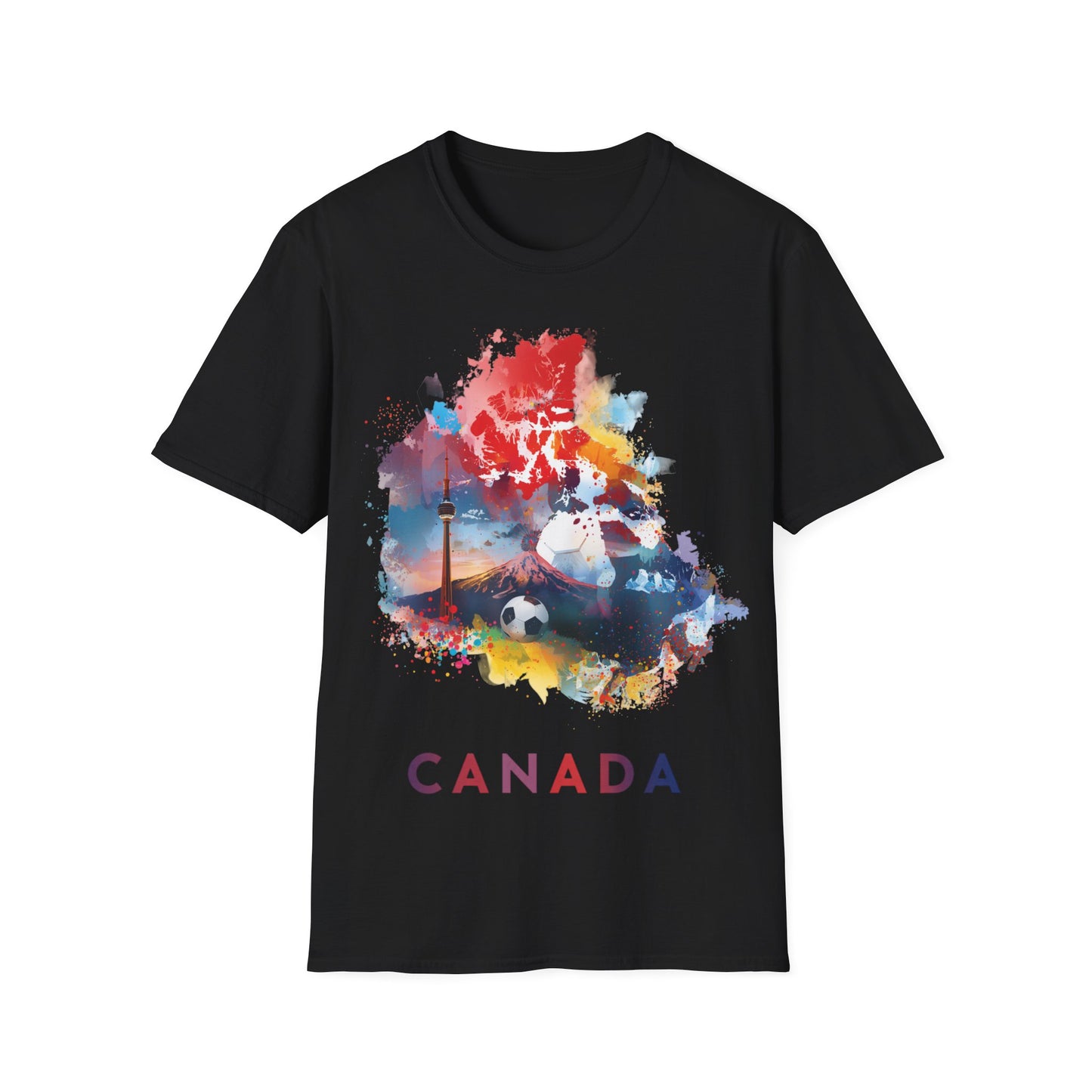 Canada Soccer Match Day T-Shirt — Colorful Canadian Landmarks Tee