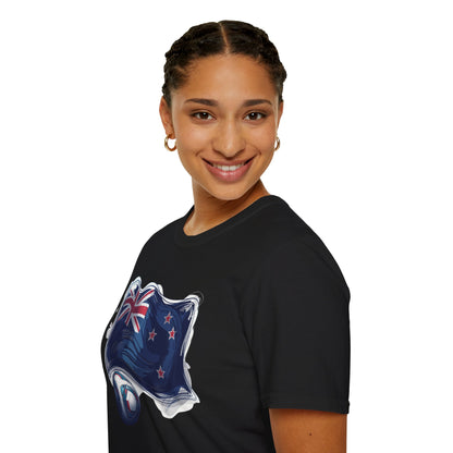 New Zealand Football Flag Sketch Tee All Whites Soccer Graphic T-Shirt