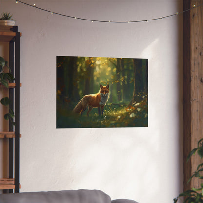 Enchanting Forest Fox Poster | Matte Woodland Animal Wall Decor
