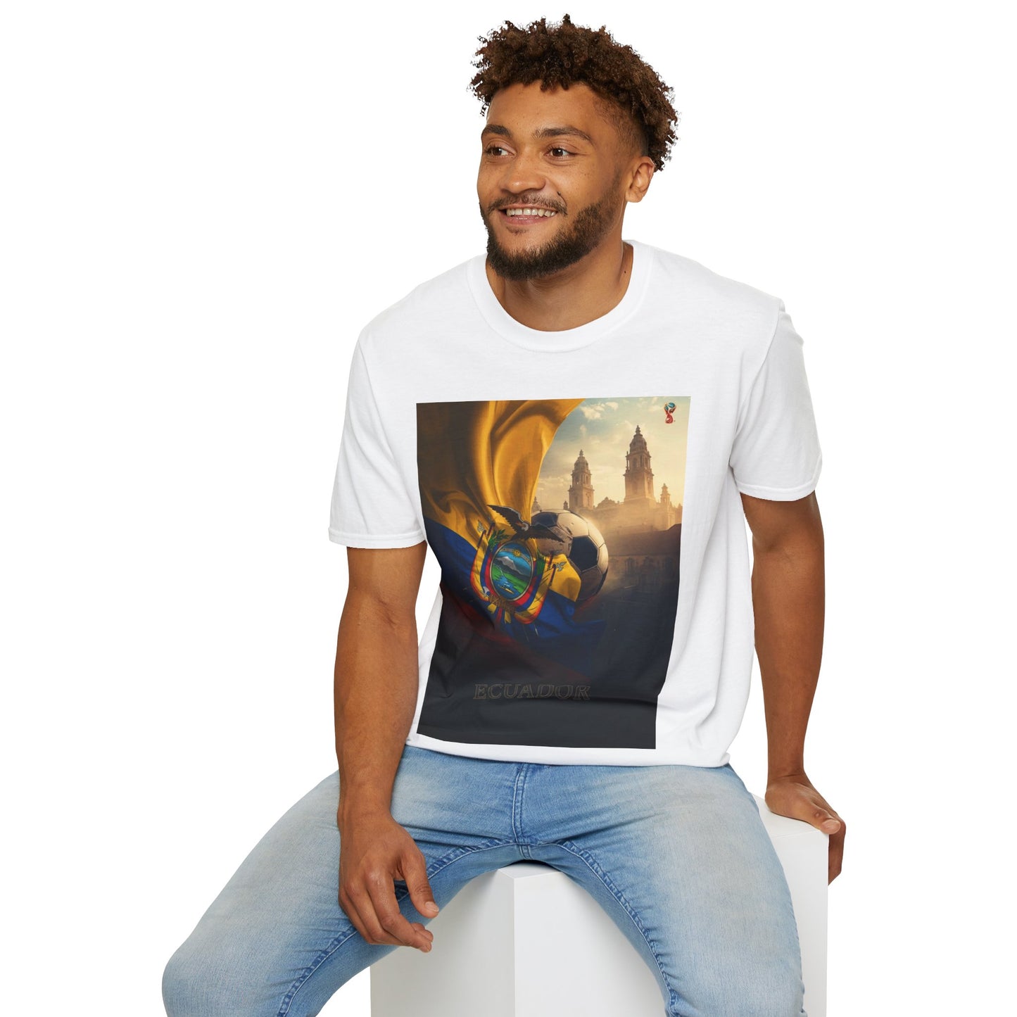 Ecuador Football Graphic T-Shirt Cinematic La Tri Soccer Flag Tee