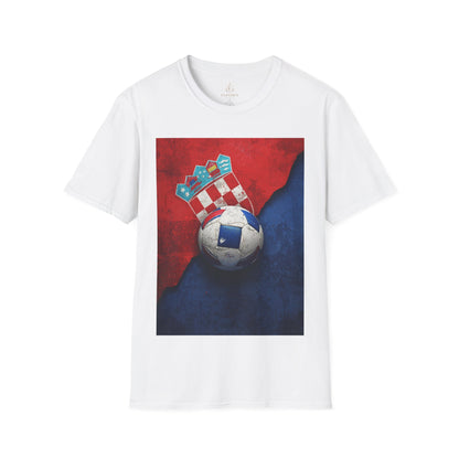 Croatia Football Coat of Arms Tee Vatreni Soccer Textured Checkerboard T-Shirt