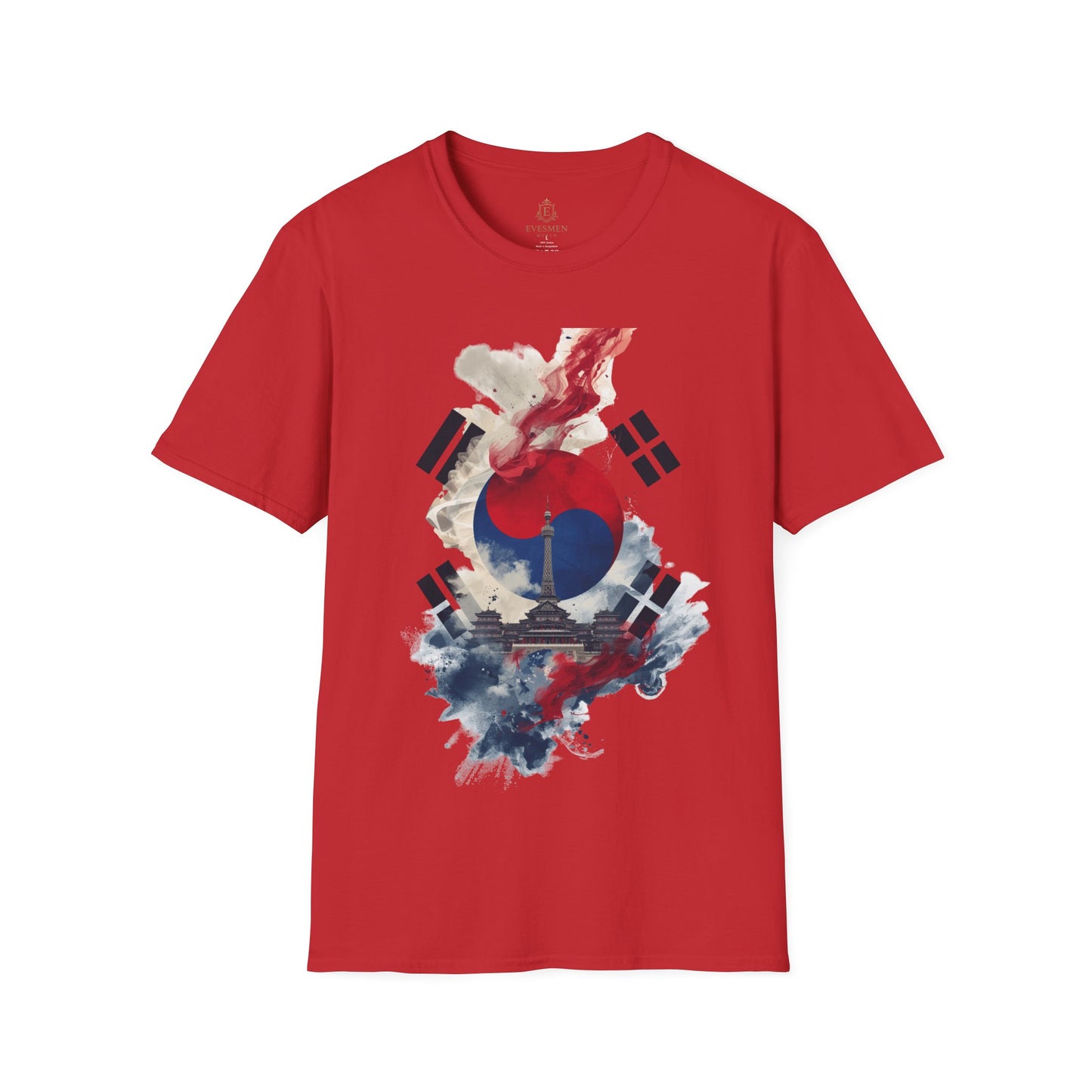 South Korean Abstract Flag Football T-shirt N Seoul Tower Traditional Palace Tee