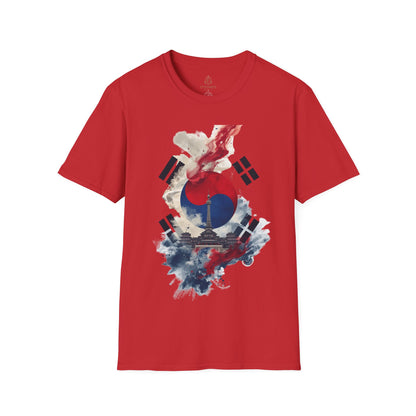 South Korean Abstract Flag Football T-shirt N Seoul Tower Traditional Palace Tee