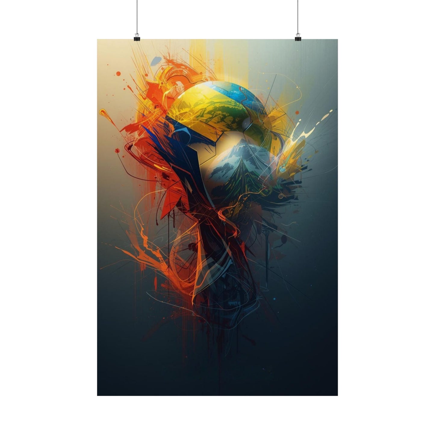 Ecuador Football Spirit Abstract Art Poster — Vibrant Andes & Jungle Print