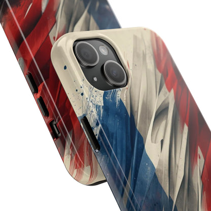 Soccer Flag Tough Phone Case — Grunge France Football Protective iPhone Cover