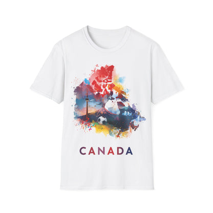Canada Soccer Match Day T-Shirt — Colorful Canadian Landmarks Tee
