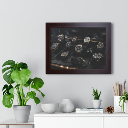 Framed Poster — Luxury Watch Display Horizontal Wall Art