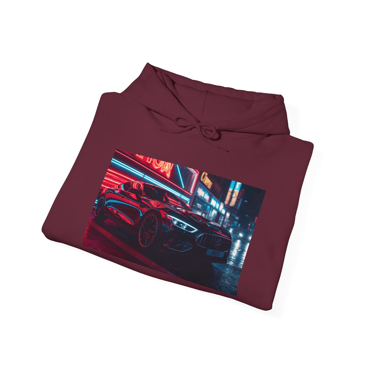 Night Street Car Hoodie Jacket — Retro Cyberpunk Racing Sweatshirt