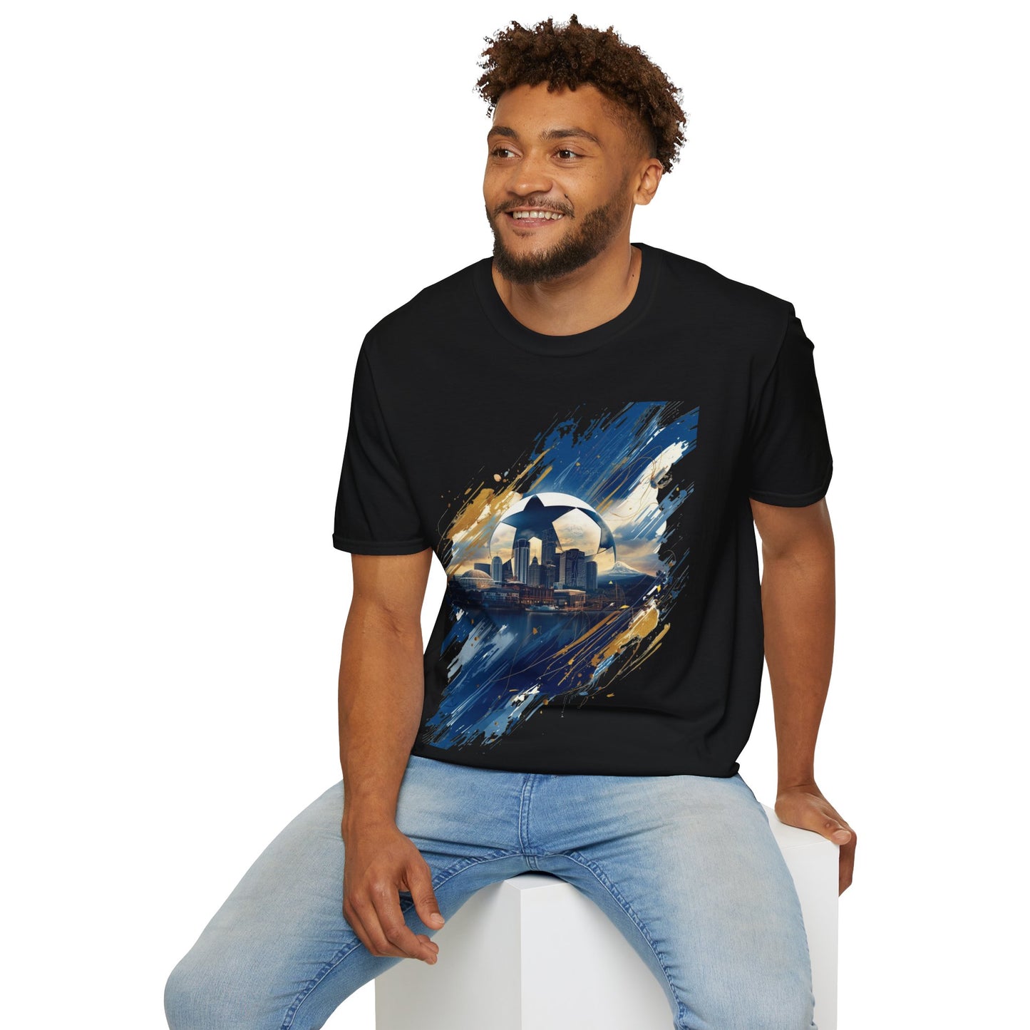 Uruguay Skyline Football T-Shirt — Abstract Football Design Tee