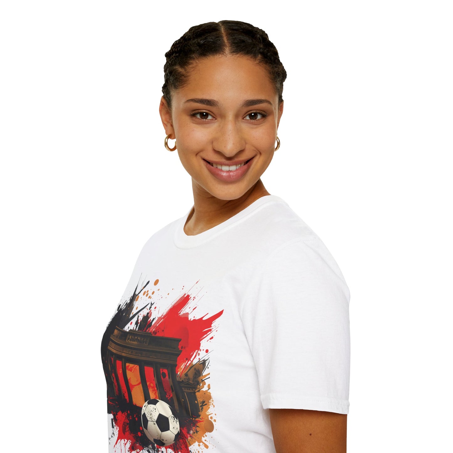German Football Triumph T-shirt Brandenburg Gate Splatter Art Tee