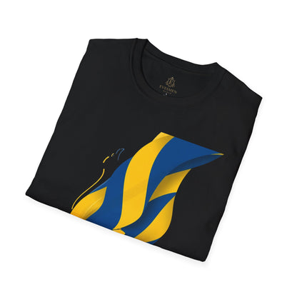 Sweden Football Flag T‑Shirt Abstract Minimalist Blue & Yellow Graphic Tee