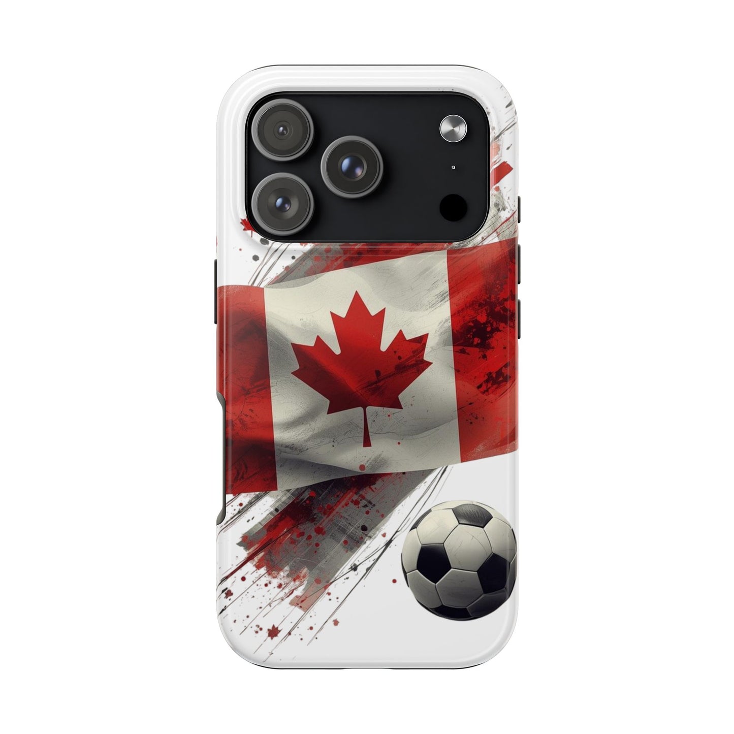 Canadian Flag with Soccer Ball Phone Protective Case Cover